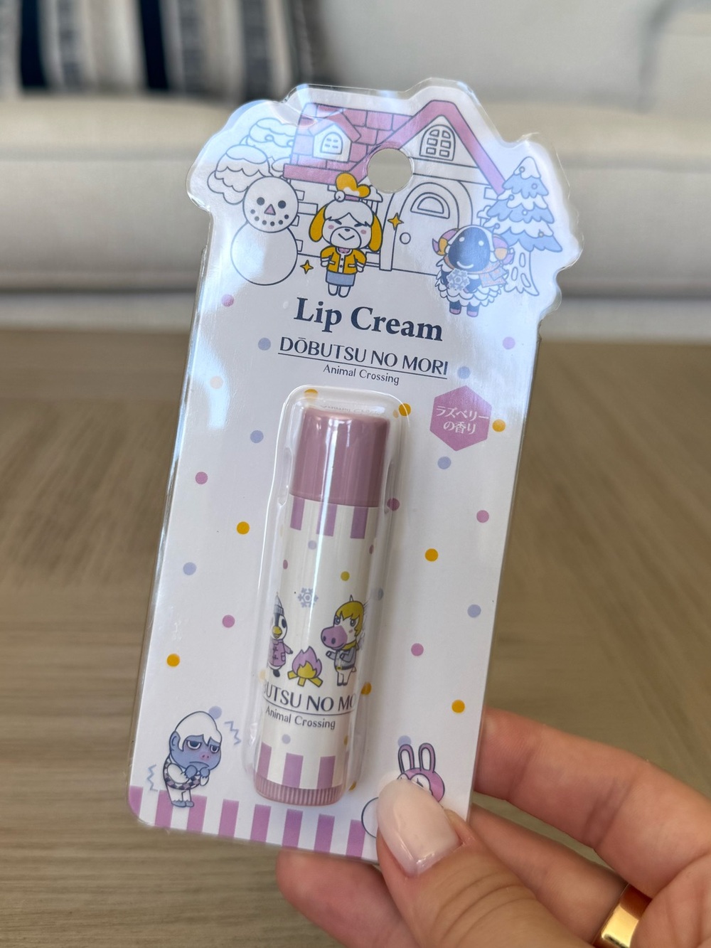 Nintendo Store Japan Animal Crossing Lip Cream Balm Raspberry Scent Winter NWT